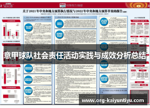 意甲球队社会责任活动实践与成效分析总结