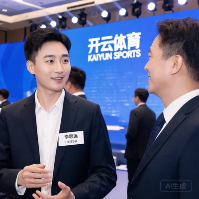 开云体育市场总监李思远，在活动现场与合作伙伴交流